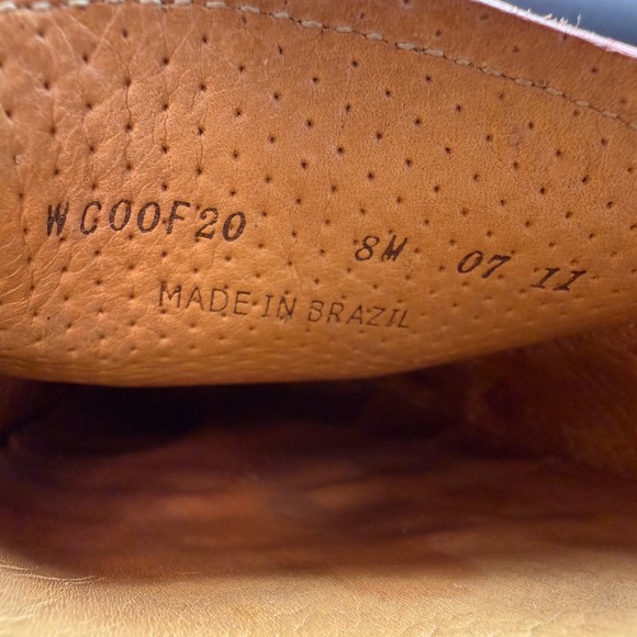 Peter Millar Men\'s Leather Driving Loafers Brown Orange Size 8M‎ Made in Brazil main image 8